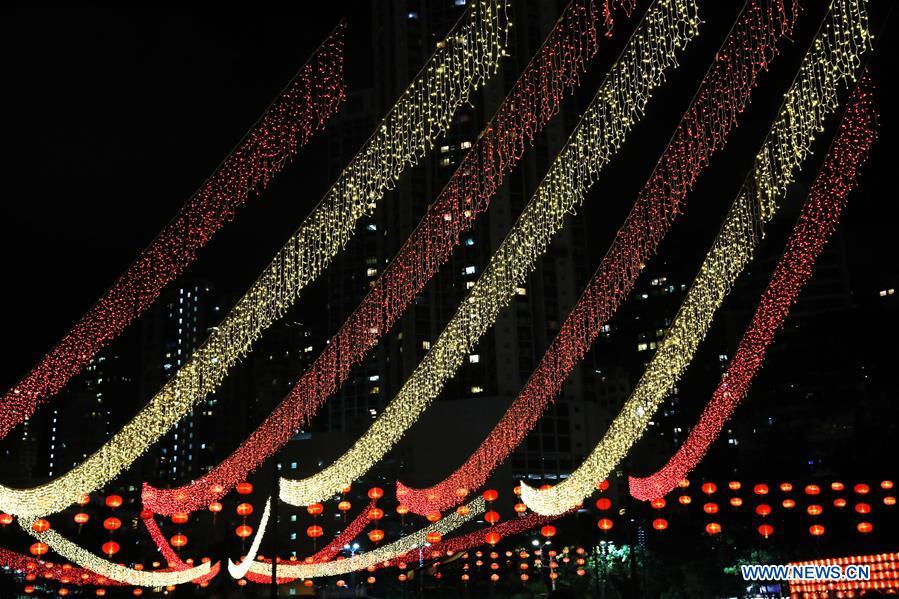 Fancy lanterns are displayed at the Victoria Park to greet the Mid-Autumn Festival in Hong Kong, south China, Sept. 22, 2018. The traditional Mid-Autumn Festival falls on the 15th day of the eighth month of the Chinese lunar calendar, or Sept. 24 this year. (Xinhua/Wu Xiaochu)