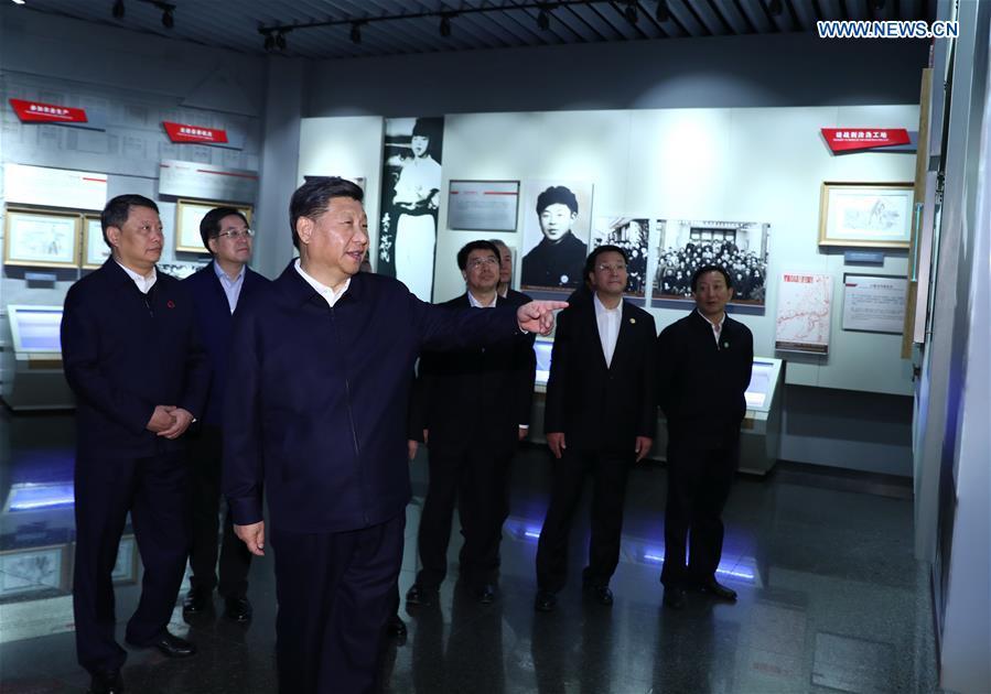 Chinese President Xi Jinping, also general secretary of the Communist Party of China (CPC) Central Committee and chairman of the Central Military Commission, visits Lei Feng Memorial Hall in Fushun, northeast China\'s Liaoning Province, Sept. 28, 2018. (Xinhua/Xie Huanchi)
