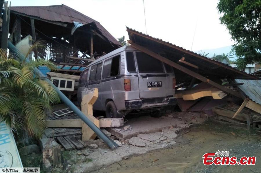 A damaged house is seen after an earthquake hit in Palu, Indonesia Sulawesi Island, September 29, 2018. (Photo/Agencies)