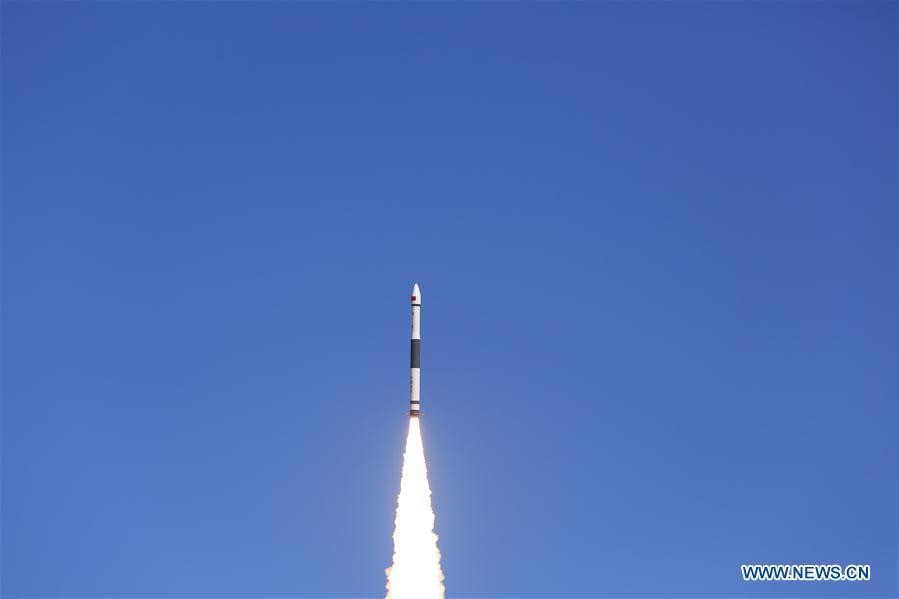 China launches its Centispace-1-s1 satellite on a Kuaizhou-1A rocket from Jiuquan Satellite Launch Center in northwest China, at 12:13 p.m. Sept. 29, 2018. (Xinhua/Yang Xiaobo)