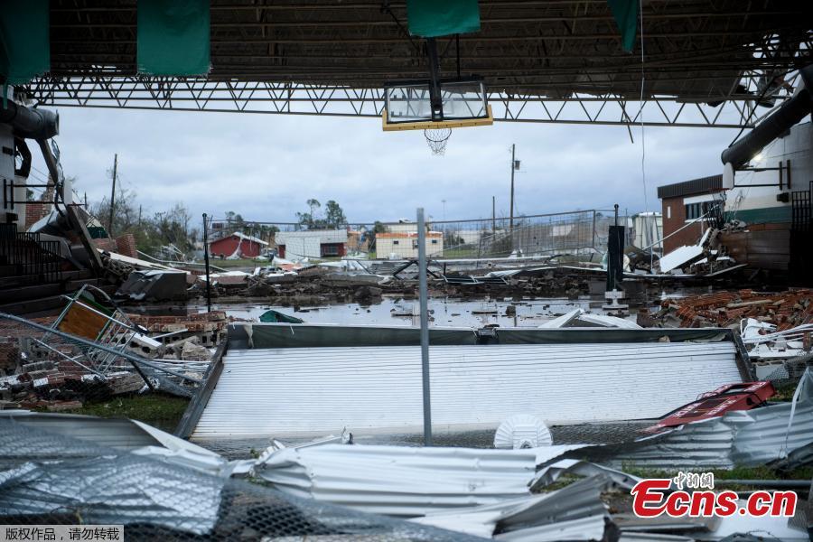 Storm damage is seen after Hurricane Michael in Panama City, Florida on October 10, 2018. Michael slammed into the Florida coast on October 10 as the most powerful storm to hit the southern US state in more than a century as officials warned it could wreak \