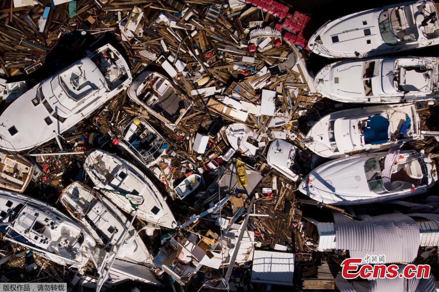 In this aerial view, storm damaged boats are seen in the aftermath of Hurricane Michael on Oct. 11, in Panama City, Florida. (Photo/Agencies)