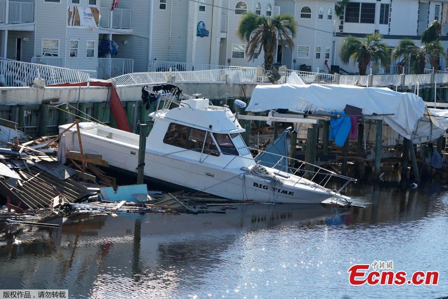 A destroyed boat is pictured following Hurricane Michael in Mexico Beach, Florida, U.S., October 13, 2018. Dozens of people remained missing on Sunday in Florida Panhandle communities reduced to ruins by Hurricane Michael as rescuers said they expected the death toll to rise and survivors grappled with power outages and shortages of food and water. (Photo/Agencies)