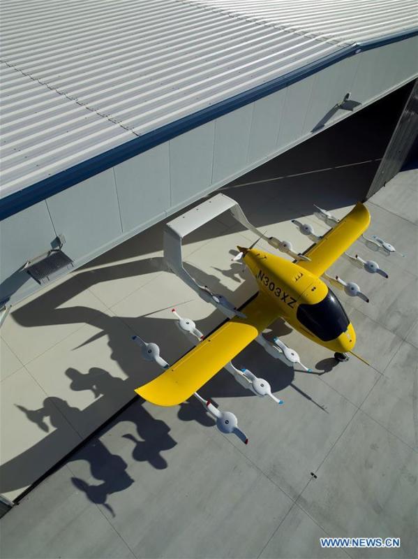 Photo released by Zephyr Airworks shows autonomous electric air Taxi Cora that combines electric power, self-piloting software and vertical take-off. Kitty Hawk\'s Zephyr Airworks, the operator of Cora in New Zealand, is entering into an agreement with Air New Zealand-a partnership to one day bring the first ever air taxi service to the sky. (Xinhua/Thomas Heinser/Zephyr Airworks)