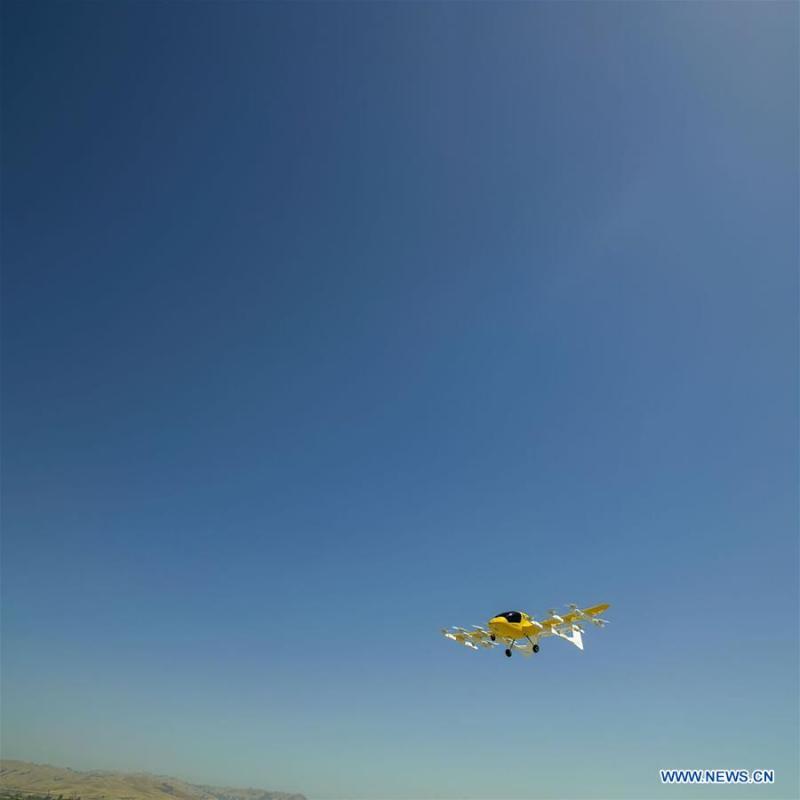 Photo released by Zephyr Airworks shows autonomous electric air Taxi Cora that combines electric power, self-piloting software and vertical take-off. Kitty Hawk\'s Zephyr Airworks, the operator of Cora in New Zealand, is entering into an agreement with Air New Zealand-a partnership to one day bring the first ever air taxi service to the sky. (Xinhua/Thomas Heinser/Zephyr Airworks)