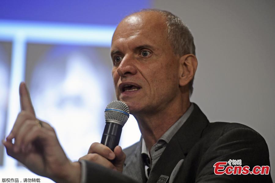 Alexander Kellner, the Director of Rio de Janeiro\'s National Museum speaks during a press conference in Rio de Janeiro, Brazil on October 19, 2018. Fragments of the 11,500 year old skeleton were recovered after a large scale fire destroyed most of the exhibits and the structure of Rio\'s 200-year-old National Museum on September 3, 2018.(Photo/Agencies)