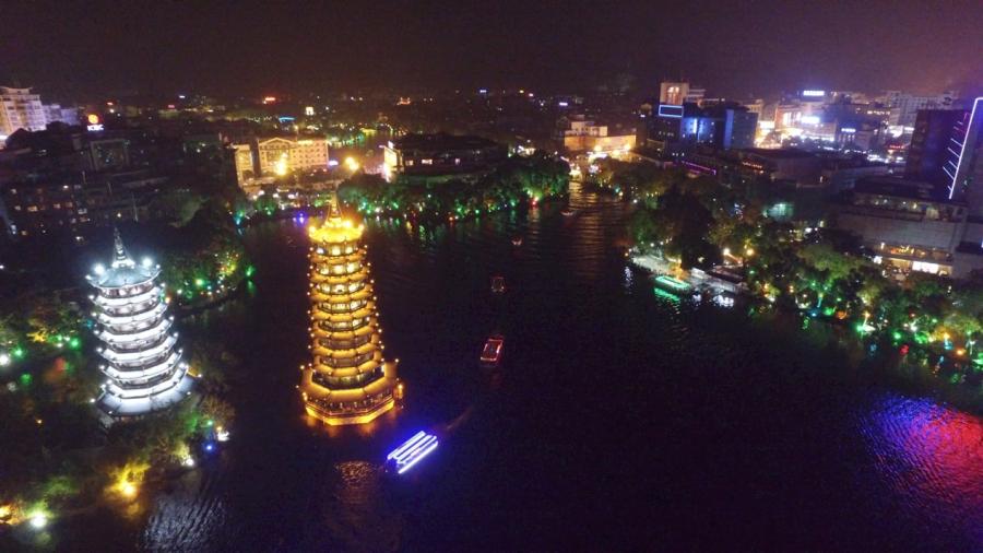 A night view of Guilin. (Photo/CGTN)
\