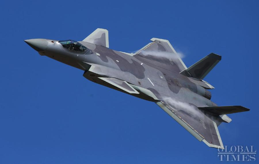China\'s most advanced stealth fighter jet, the J-20, performs at the China International Aviation and Aerospace Exhibition which kicked off in Zhuhai, South China\'s Guangdong Province, on Nov. 6. The exhibition is scheduled to be held from Nov. 6 to 11. (Photos: Cui Meng/GT)