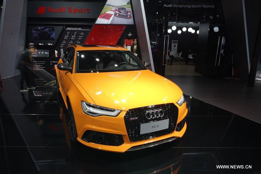 Photo taken on Nov. 7, 2018 shows a RS 6 of Audi at the first China International Import Expo (CIIE) in Shanghai, east China. (Xinhua/Xing Guangli)