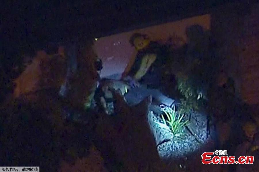 In this image made from aerial video, police vehicles block an intersection in the vicinity of a shooting in Thousand Oaks, California, early Thursday, Nov. 8, 2018. At least 12 people were killed and multiple people were injured after a man opened fire in Southern California bar late Wednesday. The gunman killed himself at the spot. (Photo/Agencies)