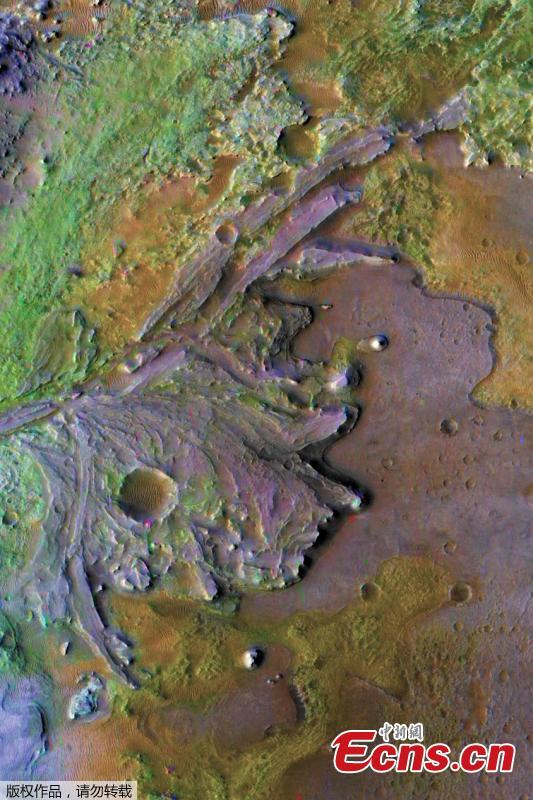 NASA has chosen Jezero Crater as the landing site for its upcoming Mars 2020 rover mission after a five year search, during which every available detail of more than 60 candidate locations on the Red Planet was scrutinized and debated by the mission team and the planetary science community. The rover mission is scheduled to launch in July 2020 as NASA’s next step in exploration of the Red Planet. It will not only seek signs of ancient habitable conditions-and past microbial life-but the rover also will collect rock and soil samples and store them in a cache on the planet\'s surface. NASA and ESA (European Space Agency) are studying future mission concepts to retrieve the samples and return them to Earth, so this landing site sets the stage for the next decade of Mars exploration. (Photo/Agencies)