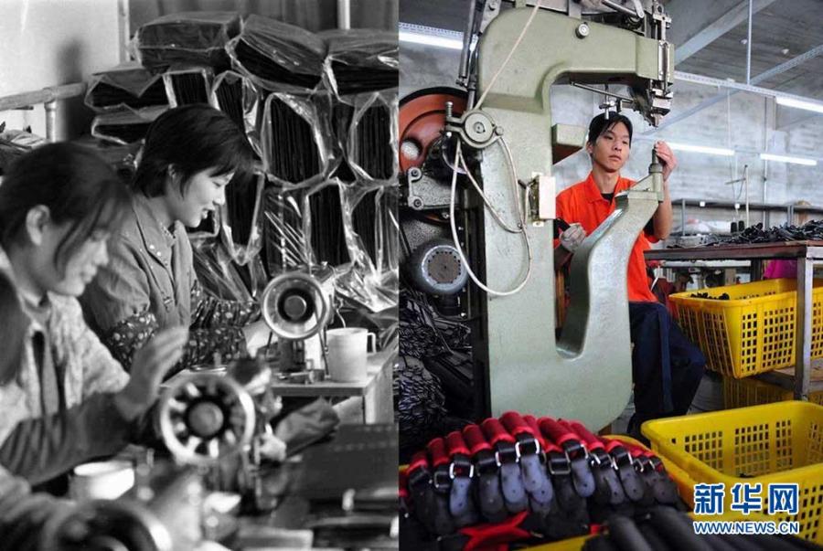 Baigou continually upgrades its bag industry from selling to producing, and gradually forms an entire industrial chain combining upstream and downstream businesses. (Photo/Xinhua)