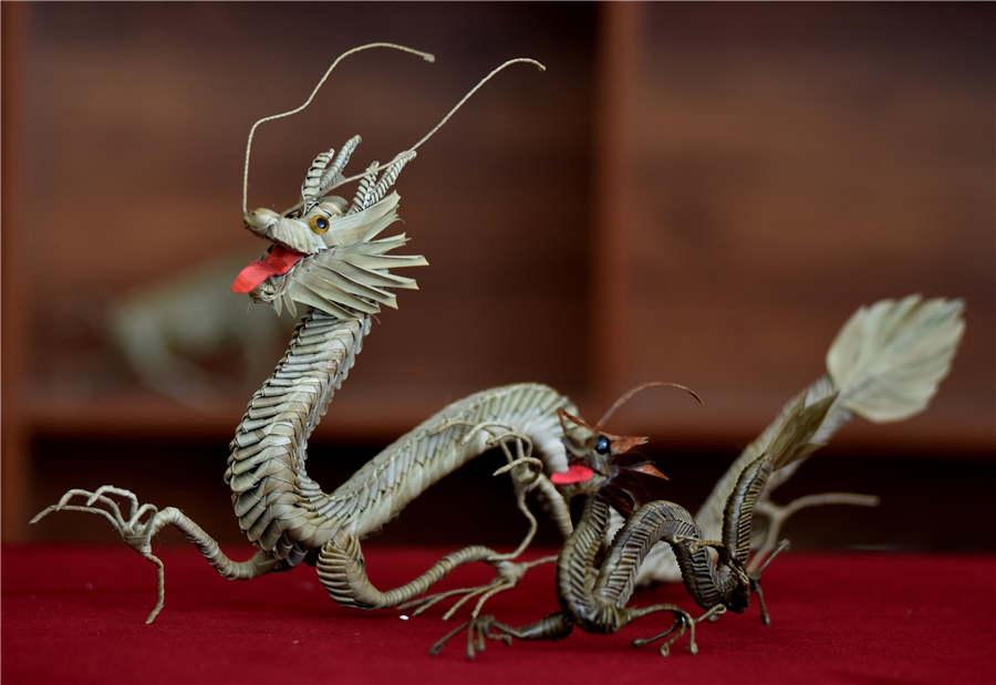 Traditional Chinese dragons made by Han Liuye. (Photo provided to chinadaily.com.cn)