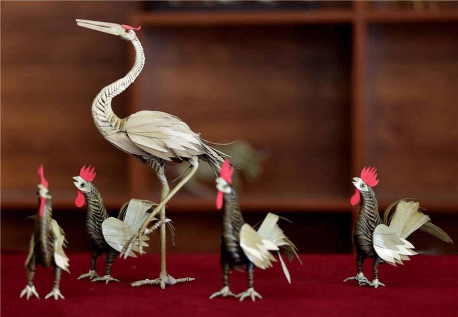 An avian scene by Han Liuye.  (Photo provided to chinadaily.com.cn)