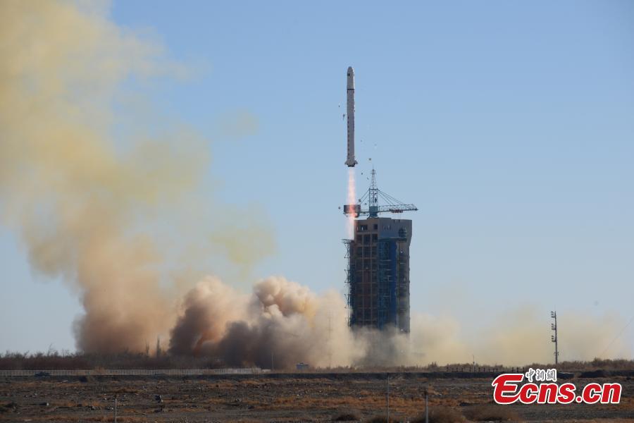 Long March-2D rocket carrying two Saudi satellites was launched from Jiuquan Satellite Launch Center in northwest China at 12:12 p.m. BJT on September 7, 2018. The satellites, Saudi SAT 5A and Saudi SAT 5B, were developed by Saudi Arabia\'s King Abdulaziz City for Science and Technology (KACST). The rocket also carried 10 small satellites developed by Chinese research institutes.(Photo provided to China News Service)