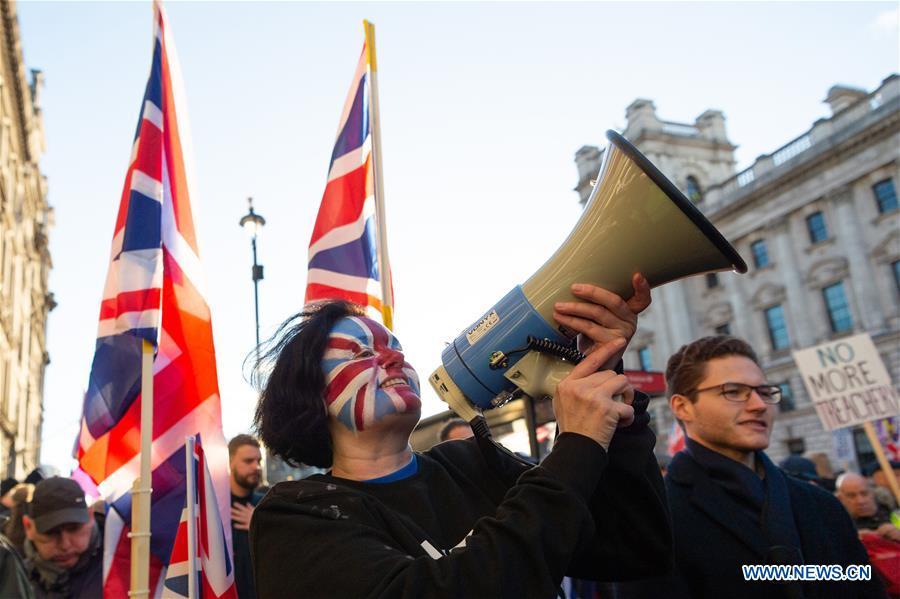 Demonstrators take part in the \