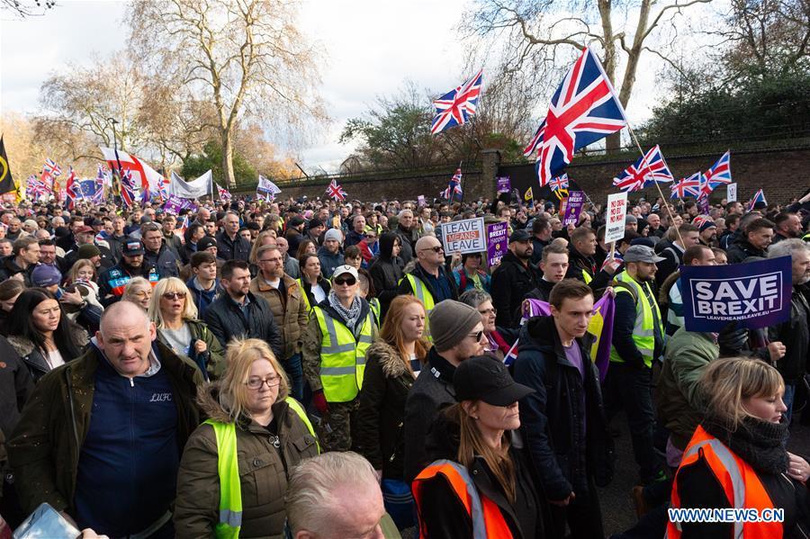 Demonstrators take part in the \