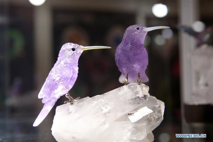 Photo taken on Dec. 13, 2018 shows exhibits showcased at the 2018 China International Jewelry Fair in Beijing, capital of China. Exhibitors from 23 countries and regions attended the fair, opened on Thursday. (Xinhua/Chen Xiaogen)