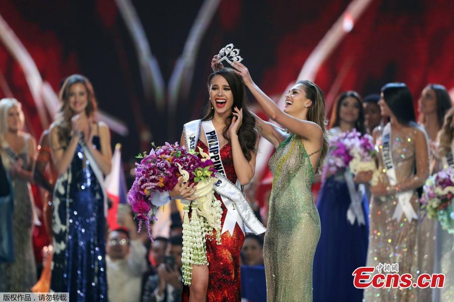 Miss Philippines Catriona Gray is crowned Miss Universe during the final round of the Miss Universe pageant in Bangkok, Thailand, Dec. 17, 2018. (Photo/Agencies)