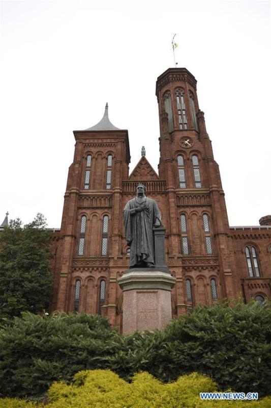 Photo taken on Jan. 2, 2019 shows the Smithsonian Institution Building in Washington D.C., the United States. The 19 Smithsonian museums and the National Zoo in Washington D.C. closed their doors on Wednesday as the partial U.S. government shutdown dragged on. (Xinhua/Liu Jie)