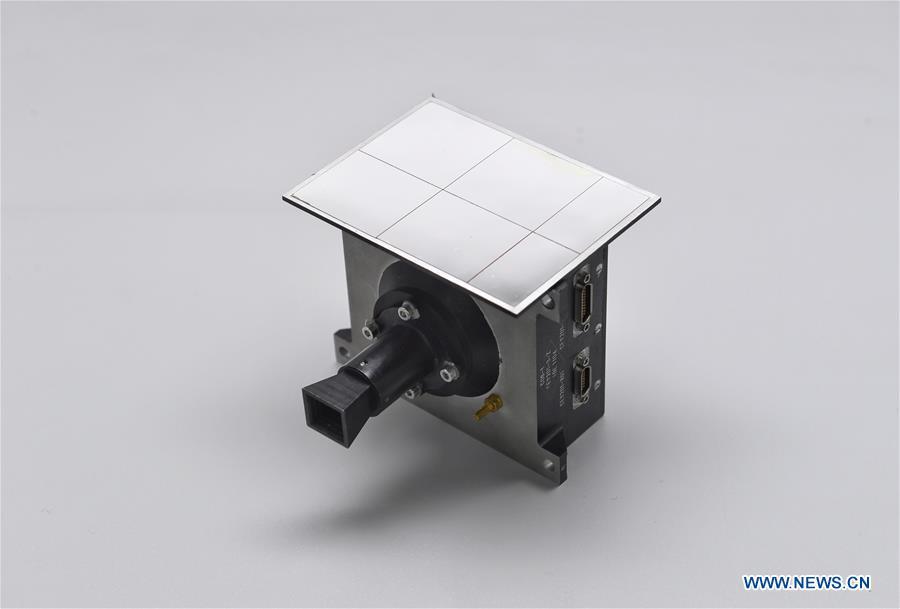 Photo taken on Jan. 17, 2019 shows a sample of the topographical camera installed on the lander of the Chang\'e-4 probe in Chengdu, southwest China\'s Sichuan Province. The topographical camera installed on the lander of the Chang\'e-4 probe is responsible for both taking colorful high-resolution images on the lunar surface and monitoring the lunar rover Yutu-2. China\'s Chang\'e-4 lunar probe, comprising a lander and a rover, landed on the far side of the moon on Jan. 3, 2019. (Xinhua/Liu Kun)
