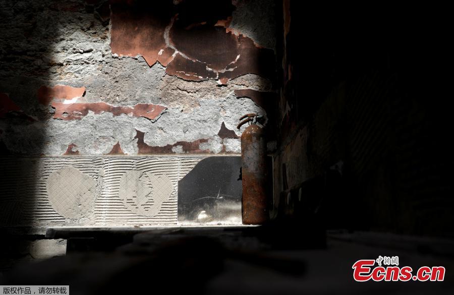 A burned area of Brazil National Museum is pictured after its devastating fire, in Rio de Janeiro, Brazil, Feb. 12, 2019. Five months after fire gutted Brazil\'s 200-year-old National Museum, the site that once held some of the nation\'s greatest treasures remains a ruin of scorched walls, twisted metal and piles of ash. (Photo/Agencies)