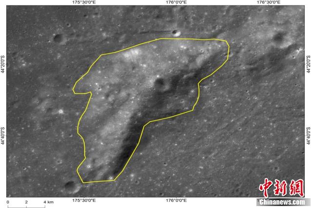 Image shows Mons Tai, which is 46 kilometers to the northwest of the Chang\'e-4 landing site. (Photo/China News Service)