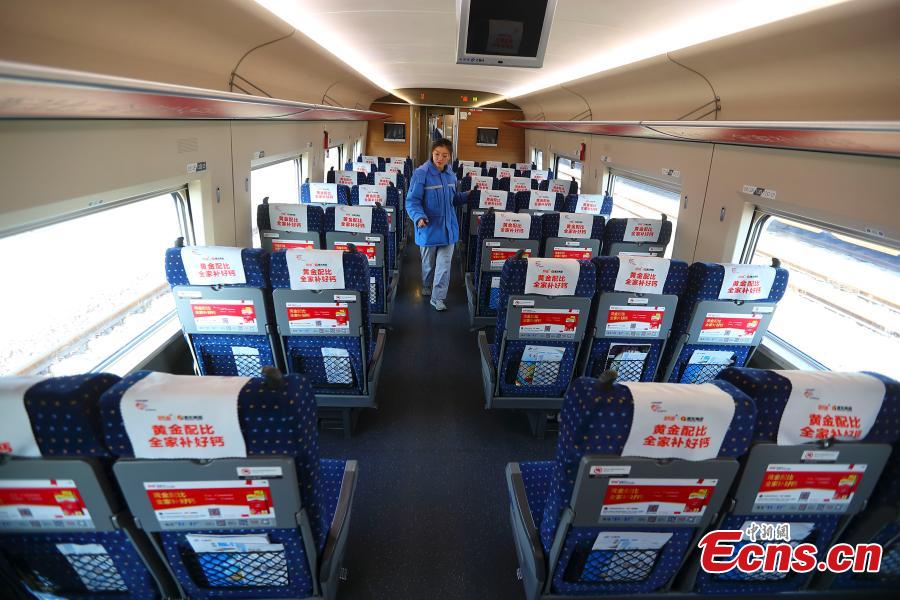 A technician participates in a drill simulating a mechanical failure on a high-speed train in Taiyuan, North China’s Shanxi Province, Feb. 21, 2019. The team at the high-speed train service station in Taiyuan, established on March 8, 2018, is comprised of 19 female technicians with an average age of 23 years, the first its kind in China. They are responsible for emergency responses related to high-speed trains heading to Beijing. (Photo: China News Service/Zhang Yun)