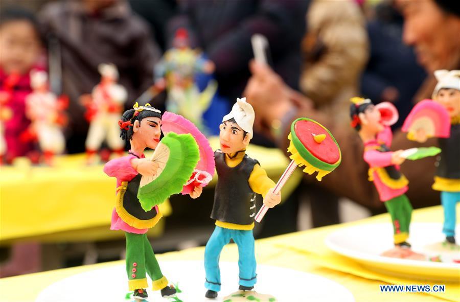 Photo taken on Feb. 22, 2019 shows the dough modelling themed \