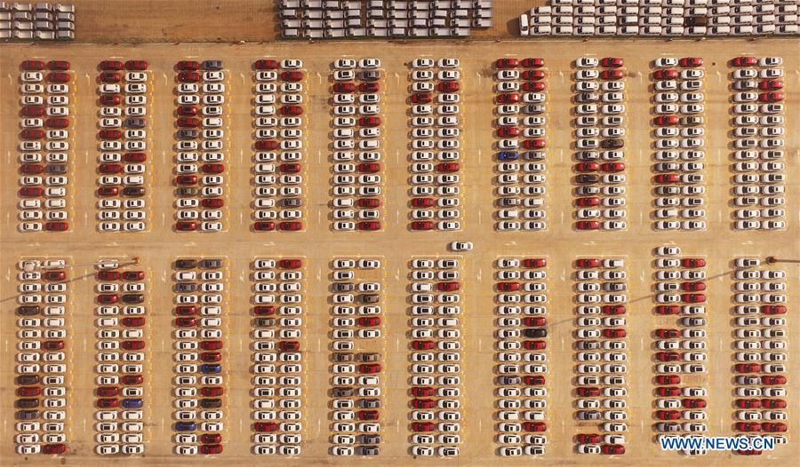 Aerial photo taken on Aug. 20, 2018 shows new cars to be transported at Guoyuan Port in Chongqing, southwest China. China Development Bank (CDB), the world\'s largest development finance institution, has extended trillions of yuan of loans to support the development of the Yangtze River Economic Belt. As of December 2018, outstanding loans to 11 provincial-level regions along the belt amounted to 3.85 trillion yuan (about 575 billion U.S. dollars), according to the CDB. New yuan loans to these regions reached 304.5 billion yuan last year, accounting for 48 percent of the bank\'s total new yuan loans. The funds mainly went to major projects in the fields of ecological protection and restoration, infrastructure connectivity, and industrial transformation and upgrading. The CDB will continue to support ecological protection and green development of the Yangtze River in 2019, said CDB Chairman Zhao Huan. China issued a development plan for the Yangtze River Economic Belt in September 2016 and a guideline for green development of the belt in 2017. The Yangtze River Economic Belt consists of nine provinces and two municipalities that cover roughly one-fifth of China\'s land. It has a population of 600 million and generates more than 40 percent of the country\'s GDP. (Xinhua/Wang Quanchao)