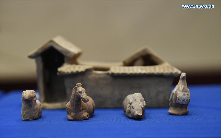 Photo taken on Feb. 28, 2019 shows relics during a repatriation event held in the Eiteljorg Museum of Indianapolis, capital city of state of Indiana, the United States. The United States announced the repatriation of 361 pieces of Chinese relics and artifacts to China at a ceremony on Thursday. (Xinhua/Liu Jie)