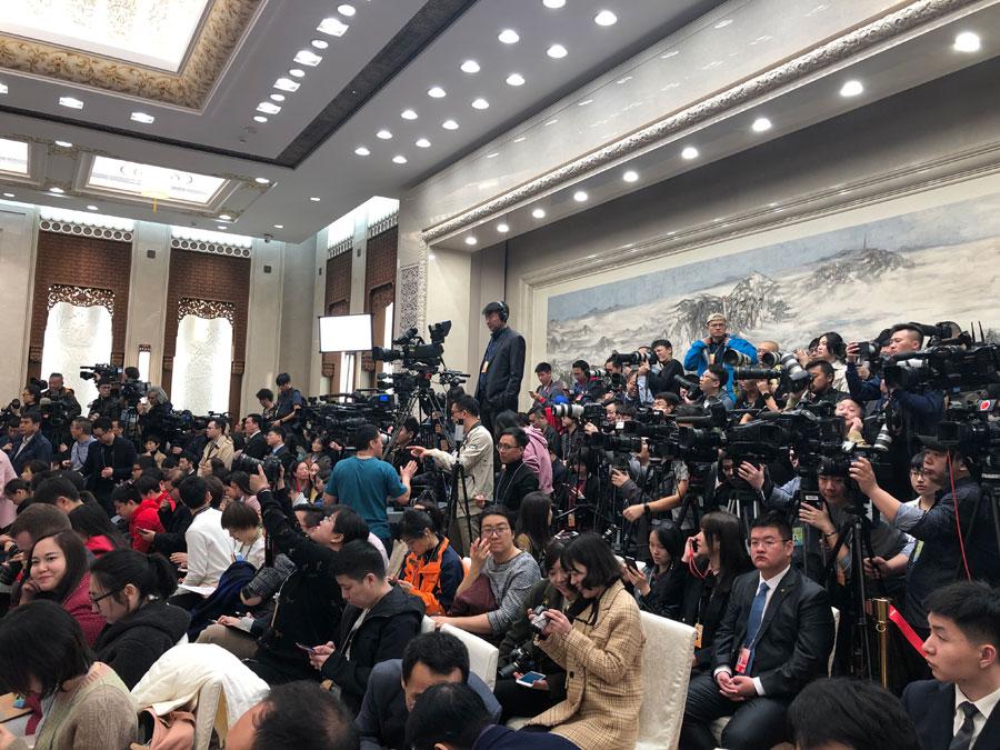 The 13th National People\'s Congress, the top legislature, holds a news conference in Beijing on March 4, 2019. (Photo/chinadaily.com.cn)