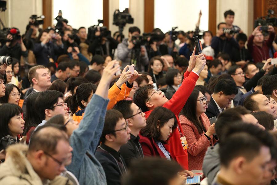 The 13th National People\'s Congress, the top legislature, holds a news conference in Beijing on March 4, 2019. (Photo/chinadaily.com.cn)