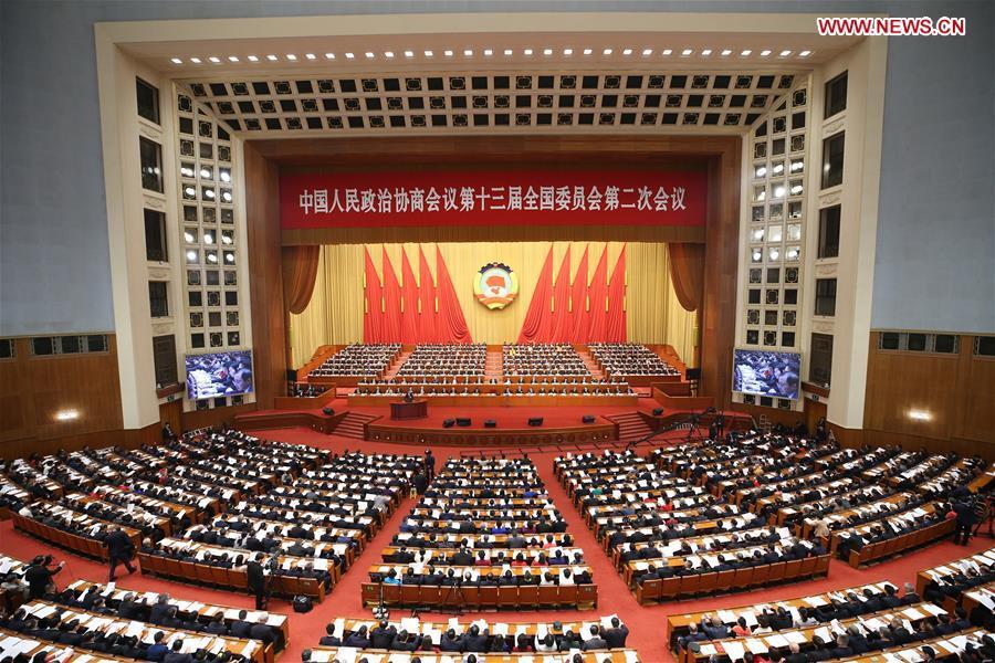 The second session of the 13th National Committee of the Chinese People\'s Political Consultative Conference (CPPCC) opens at the Great Hall of the People in Beijing, capital of China, March 3, 2019. (Xinhua/Yao Dawei)