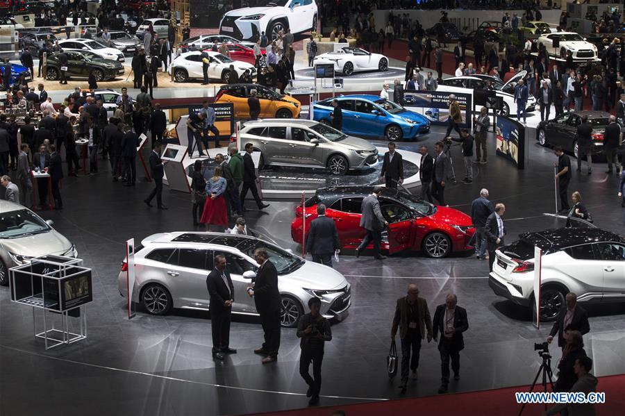 Photo taken on March 5, 2019 shows a general view of the 89th Geneva International Motor Show in Geneva, Switzerland. Featuring about 220 world exhibitors, the 89th Geneva International Motor Show will be opened to the public from March 7 to 17. (Xinhua/Xu Jinquan)