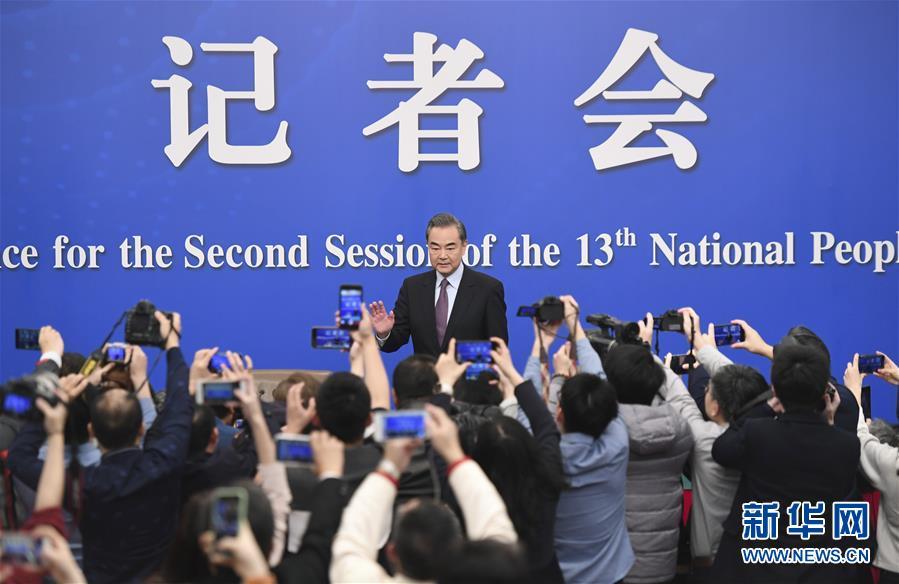 Chinese State Councilor and Foreign Minister Wang Yi attends a press conference on China\'s foreign policy and relations on the sidelines of the second session of the 13th National People\'s Congress in Beijing, capital of China, March 8, 2019. (Photo/Xinhua)