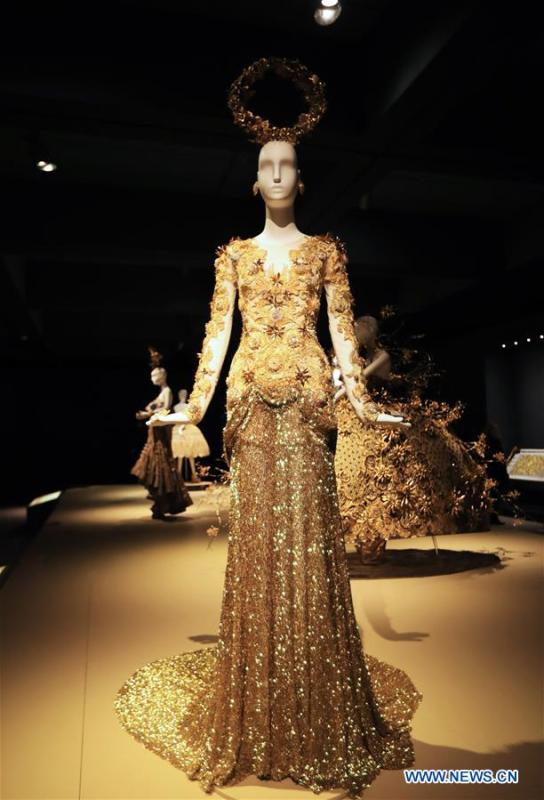 Photo taken on March 7, 2019 shows a creation of Chinese couturier Guo Pei at her \