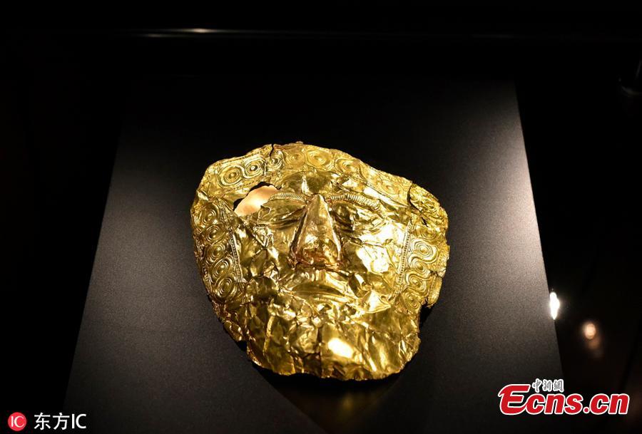 An archaeological exhibit is on display at the exhibition \