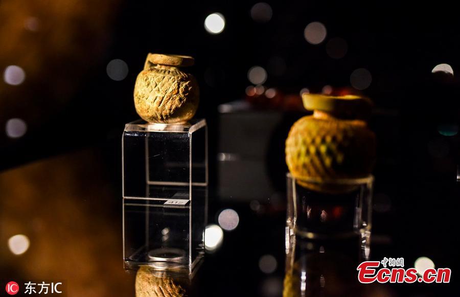 Archaeological exhibits are on display at the exhibition \