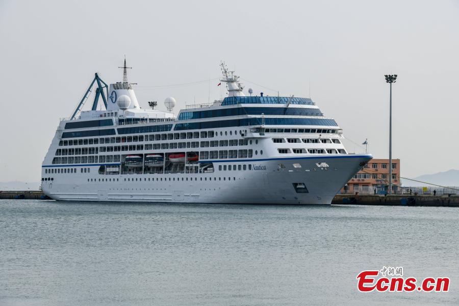 Luxury cruise ship Nautica, sailing under the Marshall Islands flag, is seen entering a port in Dalian City, Northeast China\'s Liaoning Province, March 18, 2019. Nautica is the first international cruise ship to arrive in Dalian this year, an important port in China’s plan to develop its cruise economy. (Photo: China News Service/Zhao Guanghui)