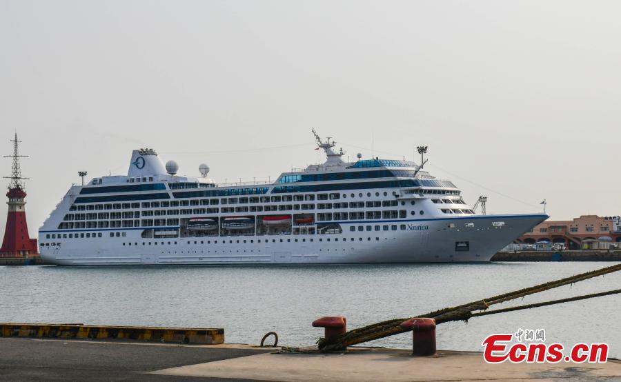 Luxury cruise ship Nautica, sailing under the Marshall Islands flag, is seen entering a port in Dalian City, Northeast China\'s Liaoning Province, March 18, 2019. Nautica is the first international cruise ship to arrive in Dalian this year, an important port in China’s plan to develop its cruise economy. (Photo: China News Service/Zhao Guanghui)