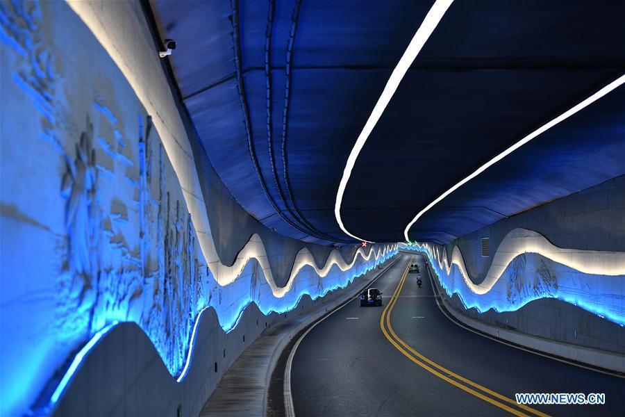 Aerial photo taken on March 20, 2019 shows a tunnel in Boao Town of Qionghai City, south China\'s Hainan Province. This year\'s annual conference of the Boao Forum for Asia (BFA), scheduled from March 26 to 29 in Boao, a coastal town in China\'s southern island province of Hainan, will be themed \