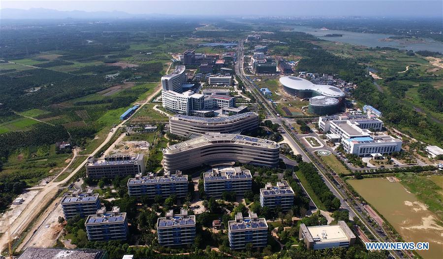 Aerial photo taken on March 20, 2019 shows the Lecheng international medical tourism pilot zone in Boao Town of Qionghai City, south China\'s Hainan Province. This year\'s annual conference of the Boao Forum for Asia (BFA), scheduled from March 26 to 29 in Boao, a coastal town in China\'s southern island province of Hainan, will be themed \