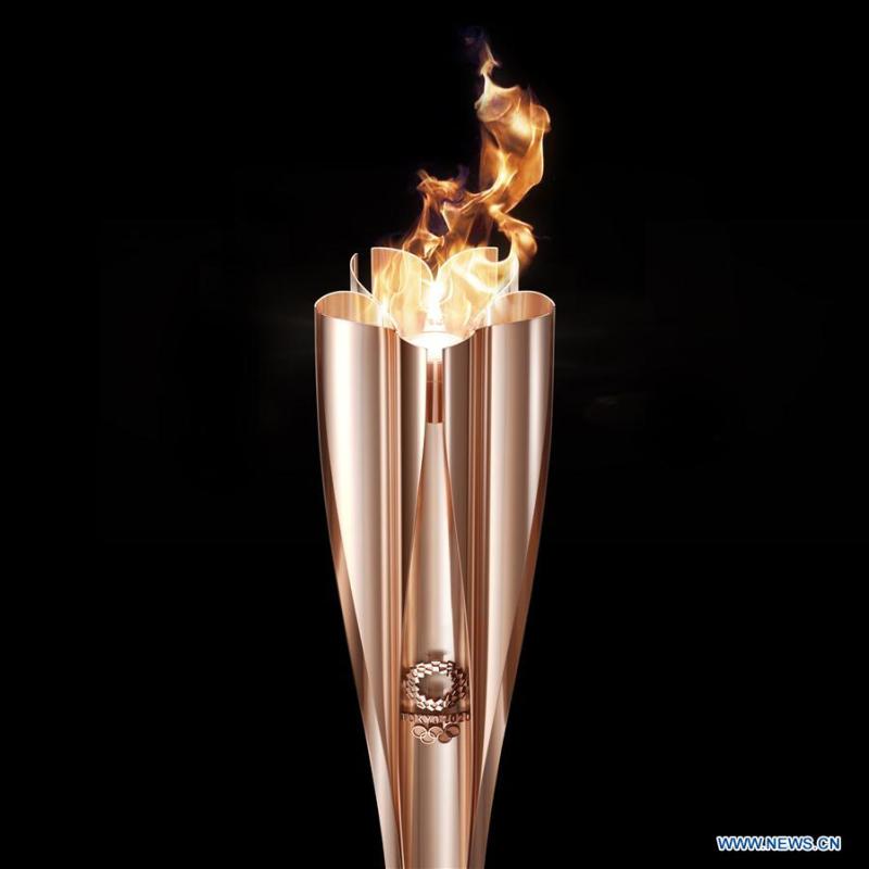Photo released on March 20, 2019 by the Tokyo Organizing Committee of the Olympic and Paralympic Games (Tokyo 2020) shows the prototype of the Tokyo 2020 Olympic Torch. Tokyo 2020 unveiled the prototype of the Tokyo 2020 Olympic Torch on Wednesday. The motif of Tokyo 2020 Olympic Torch is cherry blossom. Aluminum recycled from temporary housing used in areas struck by the Great East Japan Earthquake disaster will be used to manufacture the torch. (Xinhua/Tokyo 2020)