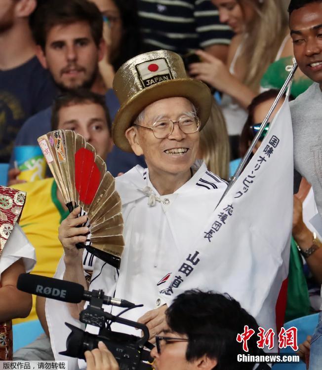 This August 18, 2016 picture shows Naotoshi Yamada, a Japanese Olympic mega-fan, in Rio de Janeiro. Japan\'s \