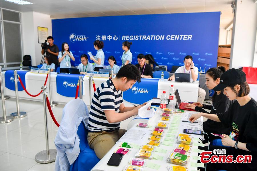 A view of the registration centre for the Boao Forum for Asia (BFA) in Boao, South China\'s Hainan Province, March 24, 2019. The conference, scheduled to take place from March 26 to 29, will be themed \