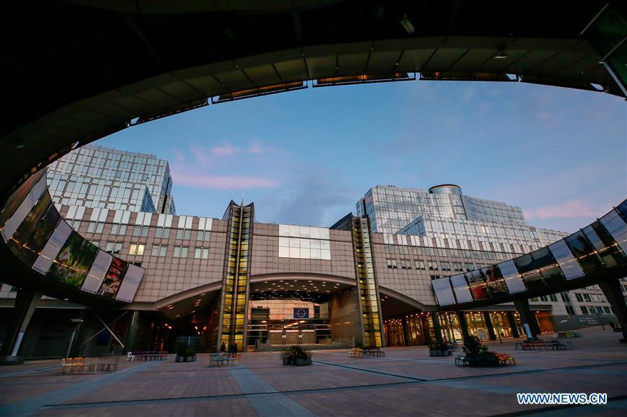 Photo taken on March 31, 2019 shows the European Parliament Building in Brussels, Belgium. Brussels is the capital and the largest city of Belgium. It also enjoys the reputation of the \