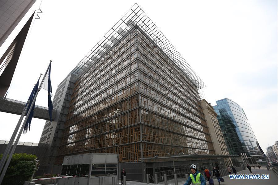 Photo taken on April 5, 2019 shows the Europa Building, the seat of the European Council and the Council of the European Union, in Brussels, Belgium. Brussels is the capital and the largest city of Belgium. It also enjoys the reputation of the \
