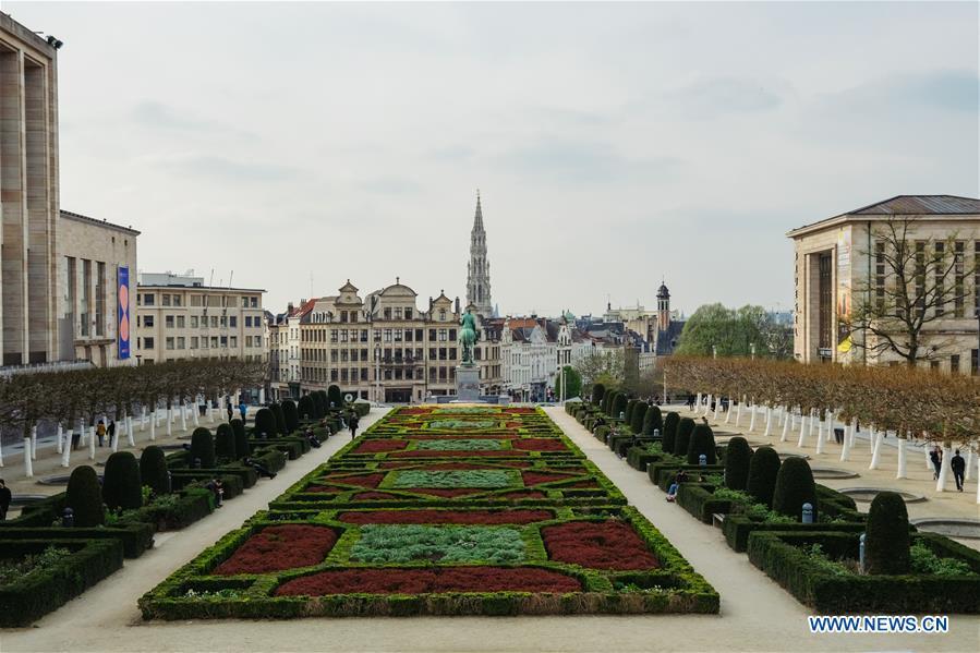 Photo taken on April 5, 2019 shows the scenery of the city of Brussels, Belgium. Brussels is the capital and the largest city of Belgium. It also enjoys the reputation of the \