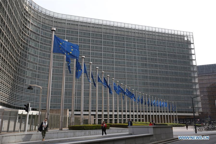 Photo taken on April 5, 2019 shows the Berlaymont Building, the European Commission headquarters, in Brussels, Belgium. Brussels is the capital and the largest city of Belgium. It also enjoys the reputation of the \